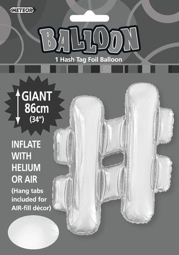 Giant Silver Letter # 86cm (34”) Foil Balloon